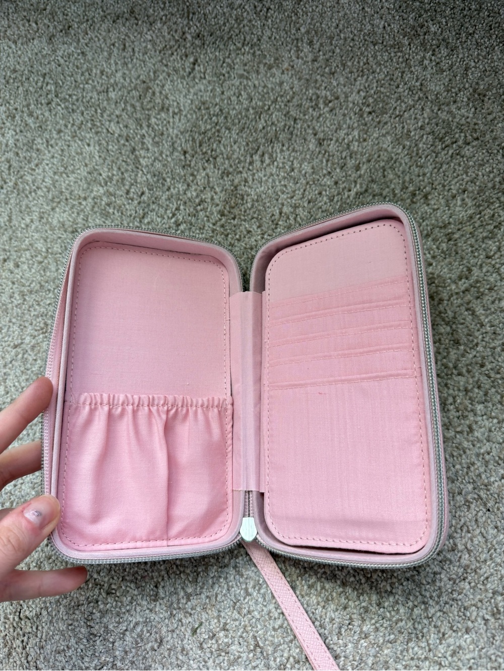 NWOT Pink Zippered Travel Wallet Wristlet